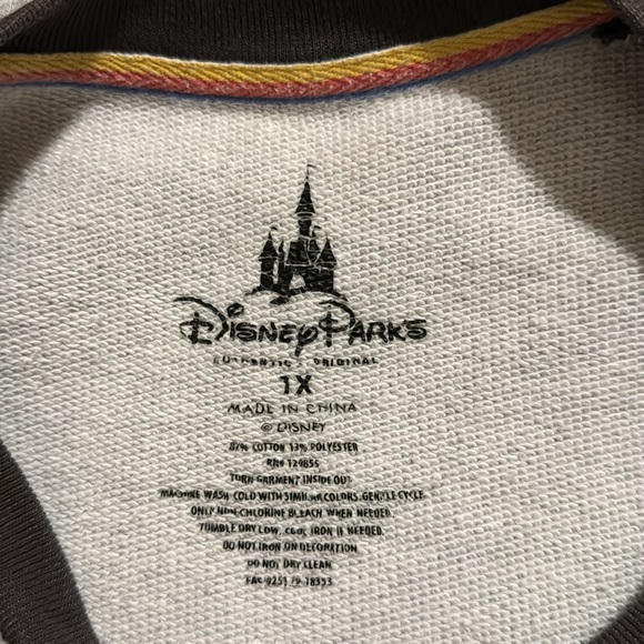 Disney Parks Disneyland Resort Mickey Mouse Raglan Crew Sweatshirt Gray-1X - Picture 8 of 8